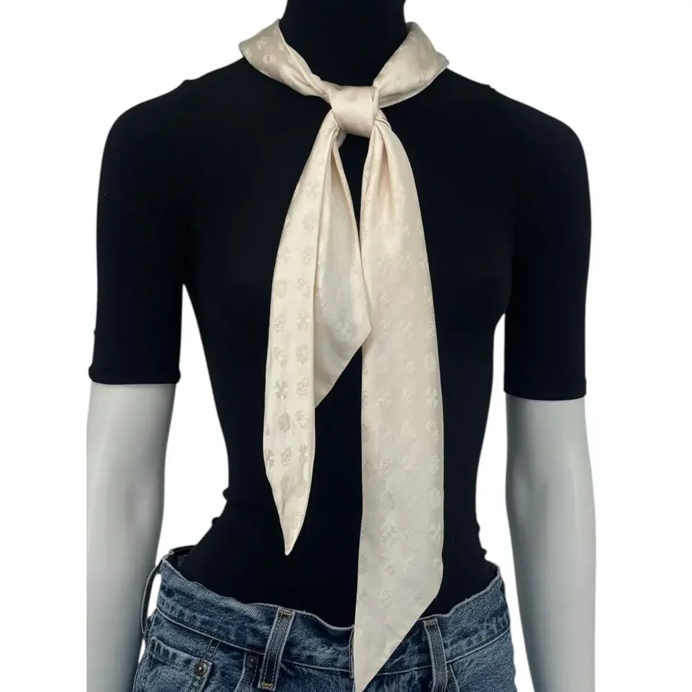 Chrome Hearts Cream Silk Monogram Scarf – 5.5